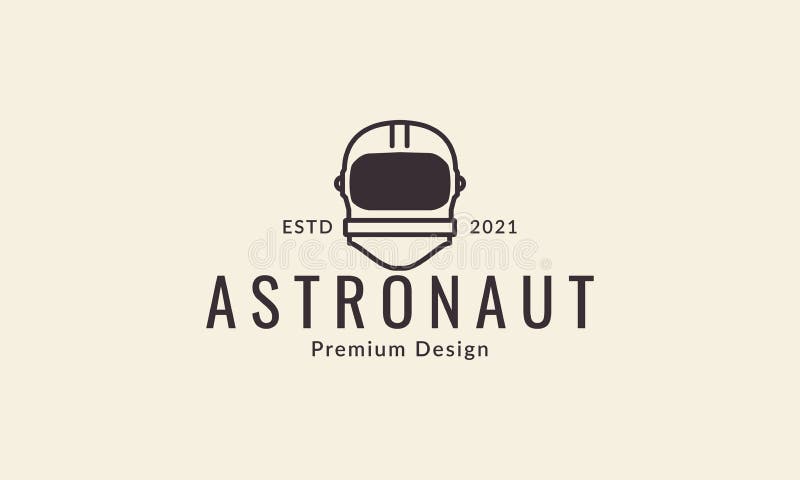 Simple helmet head astronaut logo design vector icon symbol illustration stock illustration