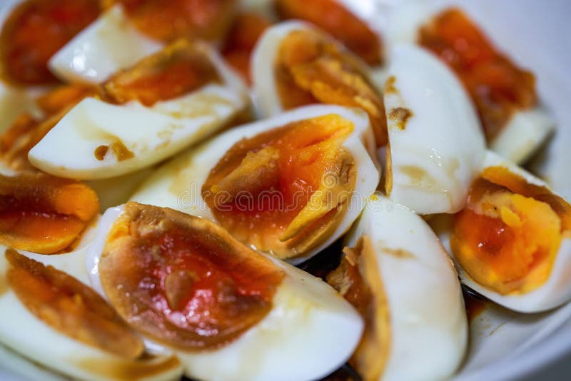 A simple home-cooked dish with poached eggs stock photo