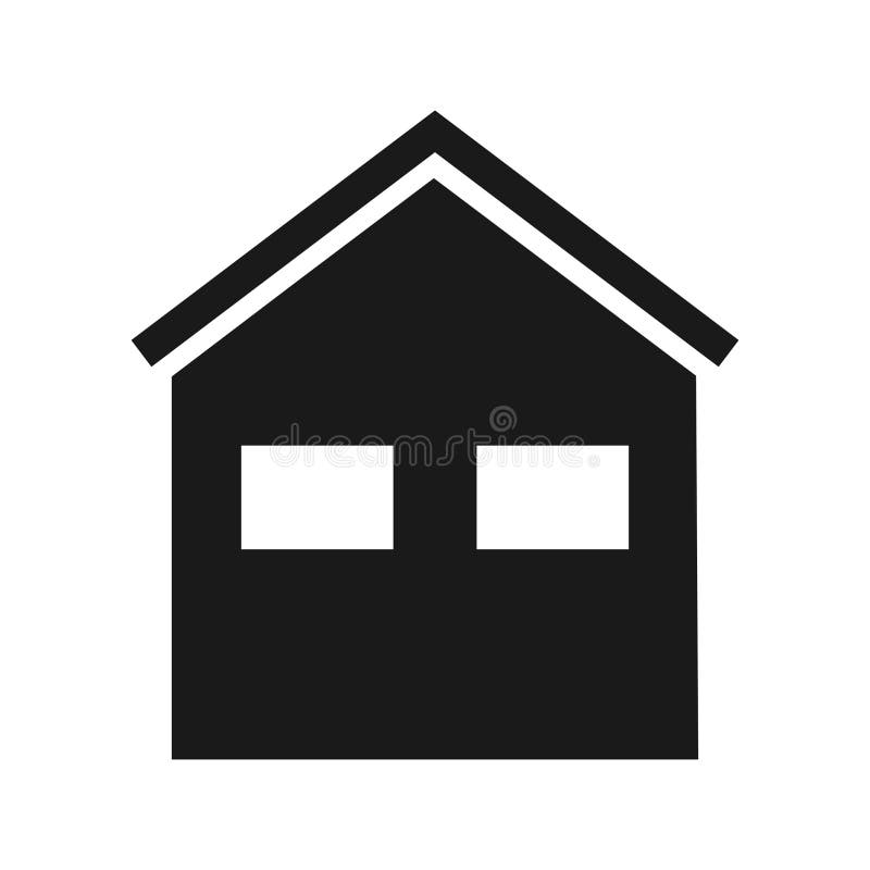 Simple House Icon Black and White Stock Vector - Illustration of sign ...