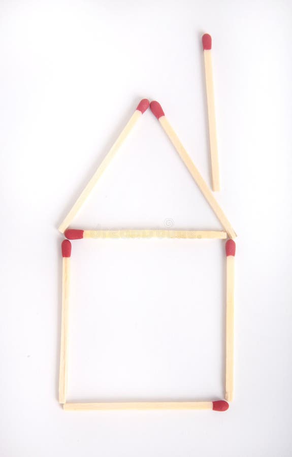 Simple House Made From Matches Picture. Image 5389768