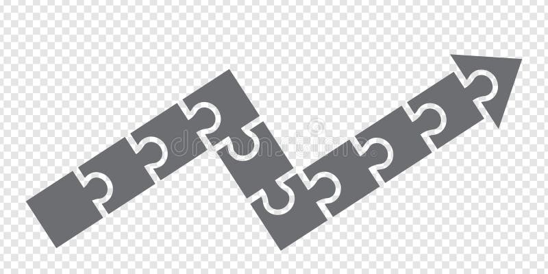 Simple icon puzzle arrow in gray. Simple icon puzzle of the ten elements on transparent background. Vector for your design, app, UI. EPS 10