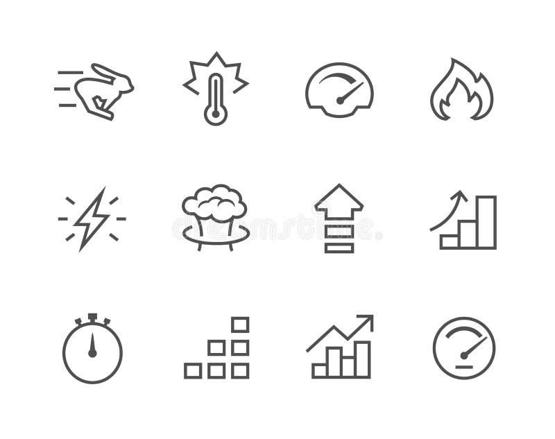 Simple Icon set related to Performance vector illustration