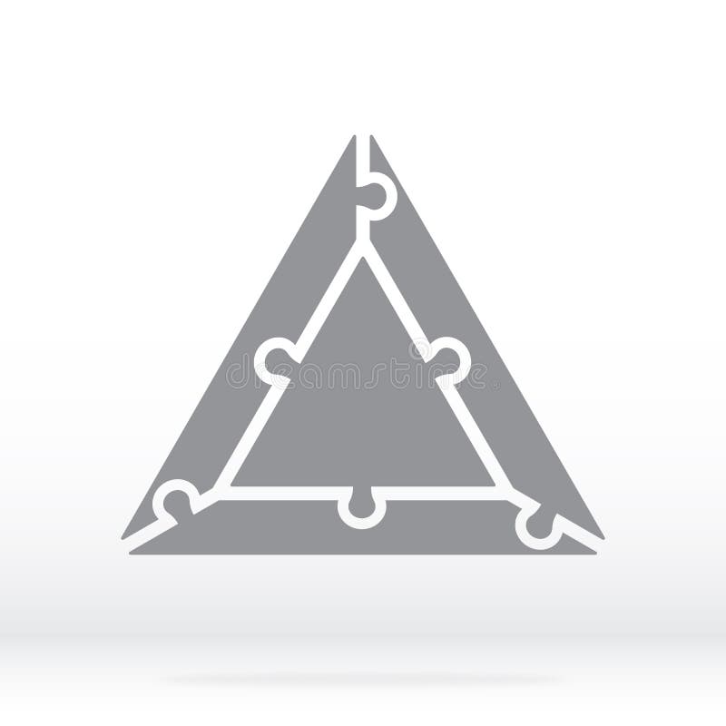 Simple Icon Triangle Puzzle In Gray. Simple Icon Triangle Puzzle Of The ...