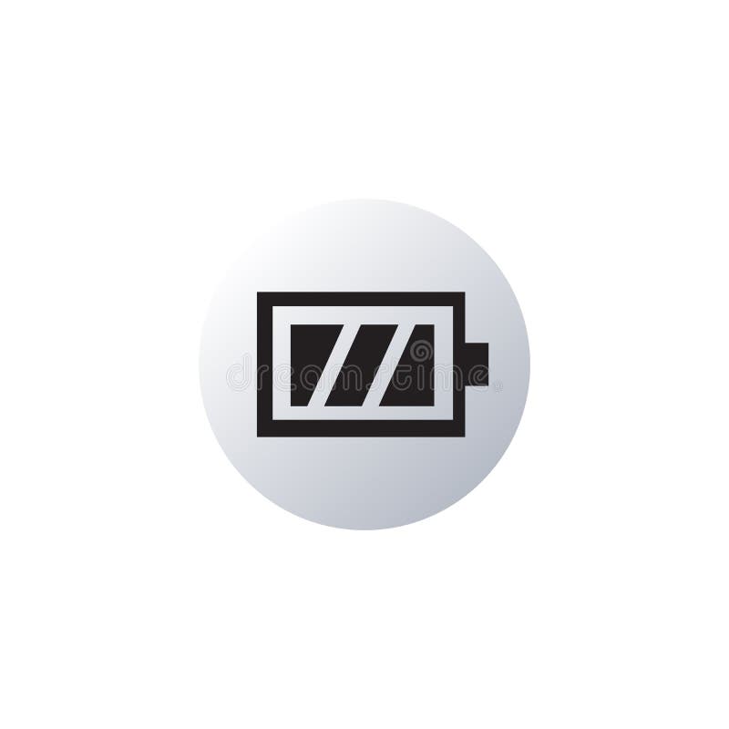 Simple illustrated battery icon. Button battery. Stock vector illustration isolated on white background vector illustration