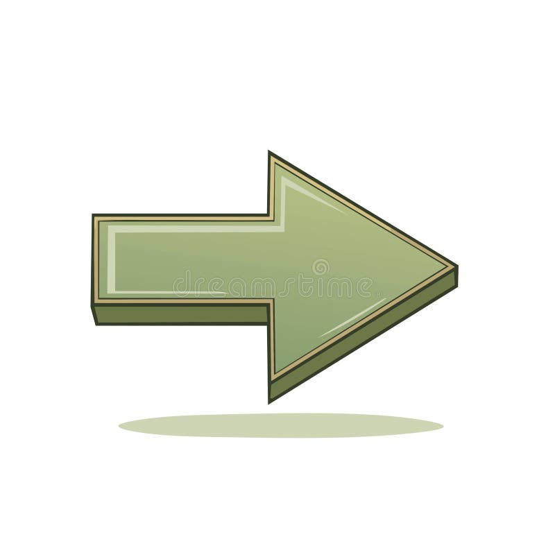 Simple Illustration of a Green Arrow Pointing Right Indicating Direction on a White Background vector illustration