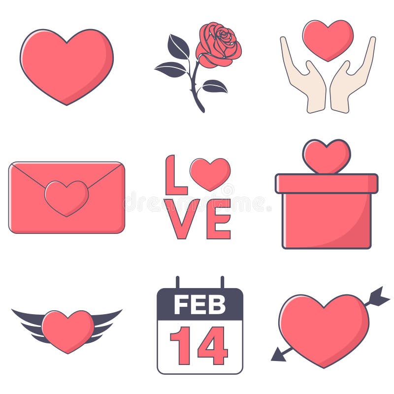 Calendar Icon Simple Romance Element Illustration Valentine Symbol
