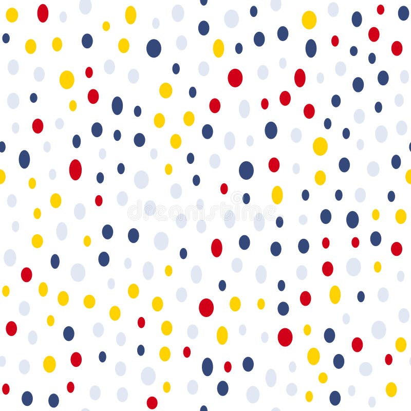 Simple Irregular Dot Seamless Pattern, Black Dots On White. Stock
