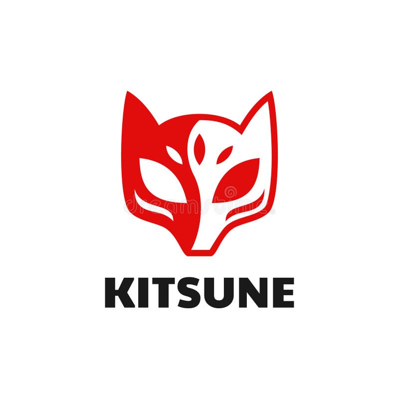 Simple Kitsune Head Logo Design Stock Vector - Illustration of face ...