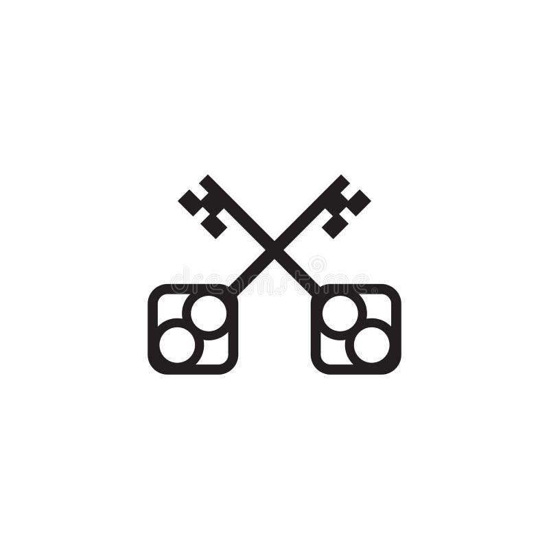 Simple Key Logo Icon Design Vector Template Stock Vector Illustration