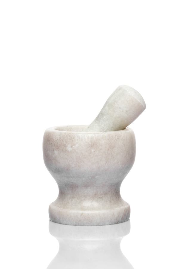 A Simple Kitchen Mortar and Pestle for Grind Ingredients. Set of Tools