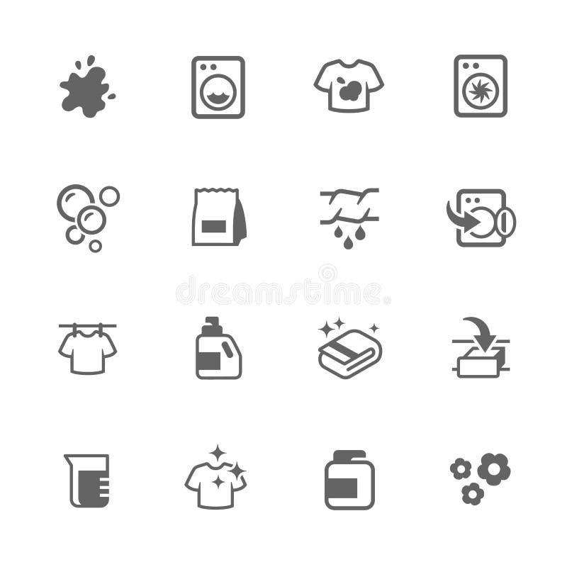 Laundry Icon Set. Included the Icons As Detergent, Washing Machine