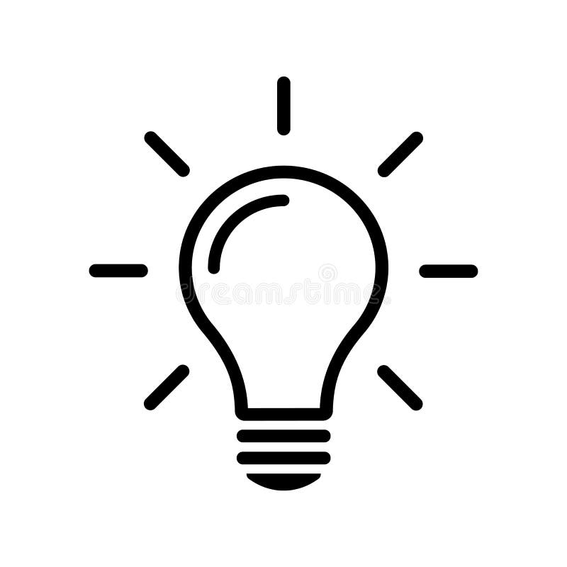 subtropisk pisk mere og mere Simple Light Bulb Line Icon Isolated on Background. Idea Sign Concept Stock  Vector - Illustration of concept, isolated: 132619436