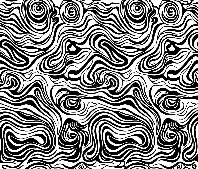 Pattern abstract black and white wavy vector image stock illustration