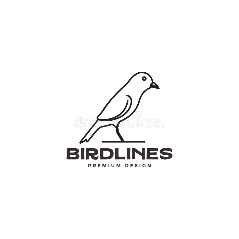 Simple Line Bird Canary Logo Symbol Icon Vector Graphic Design ...