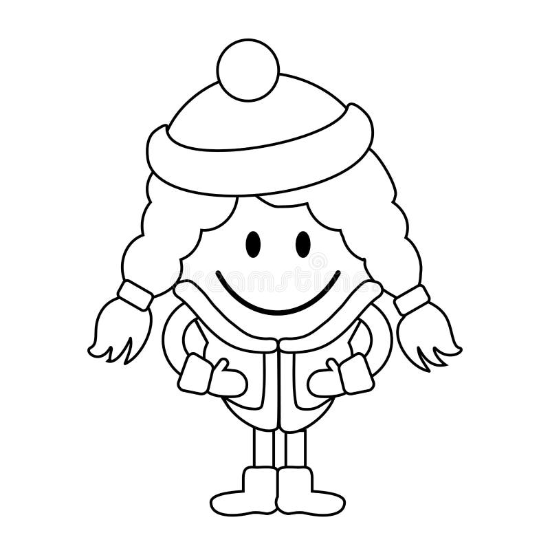 Cute little girl wearing winter clothes Royalty Free Vector