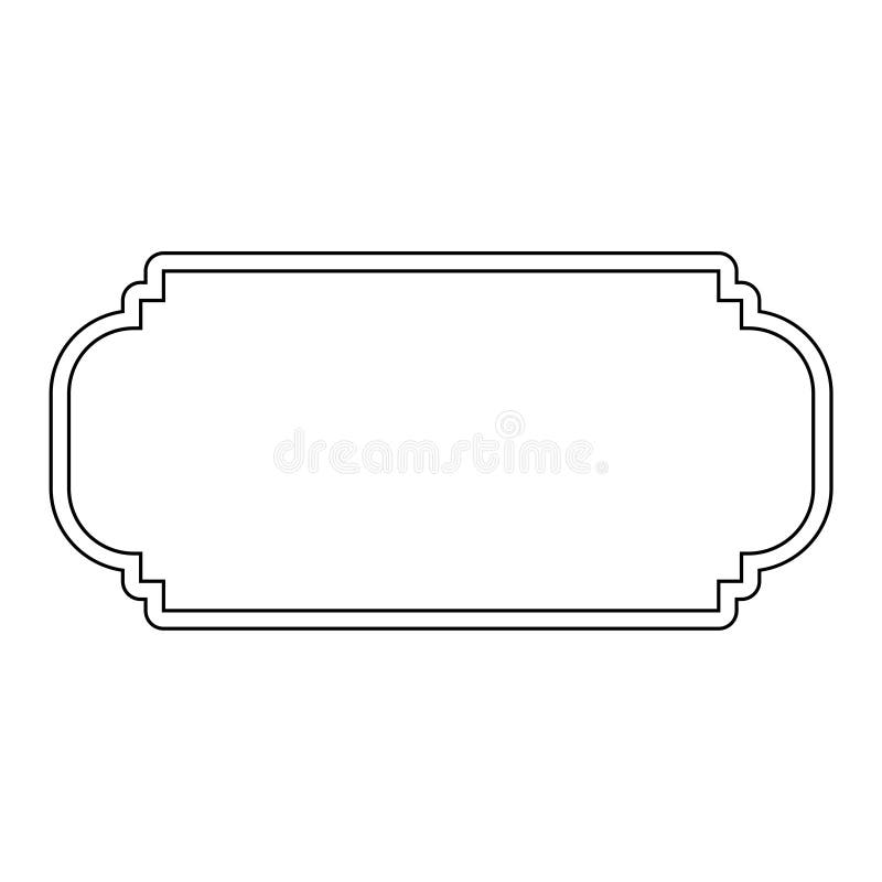 Simple line frame border isolated on white background vector illustration