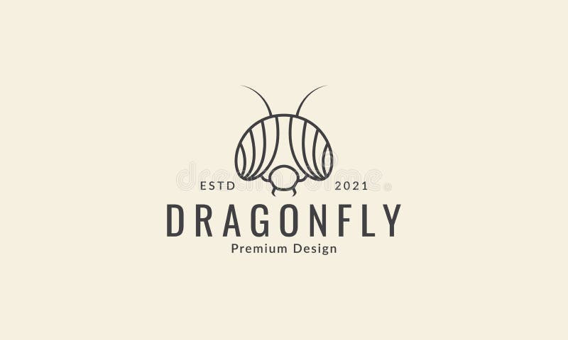 Simple line head insect dragonfly logo symbol icon vector graphic design illustration vector illustration