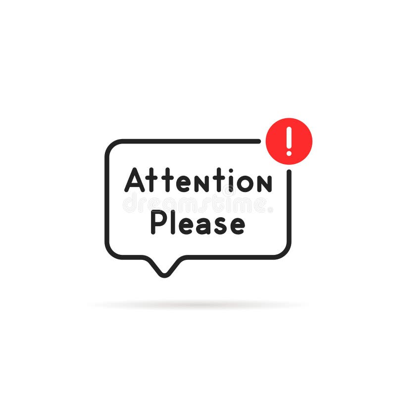 Red Attention Please Bubble Isolated on White Stock Vector ...