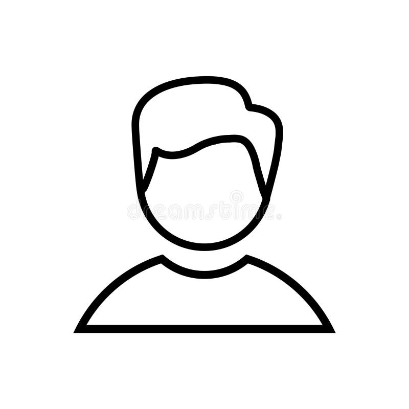 Simple Man Icon. Flat Black and White Outline Design Style Stock Vector