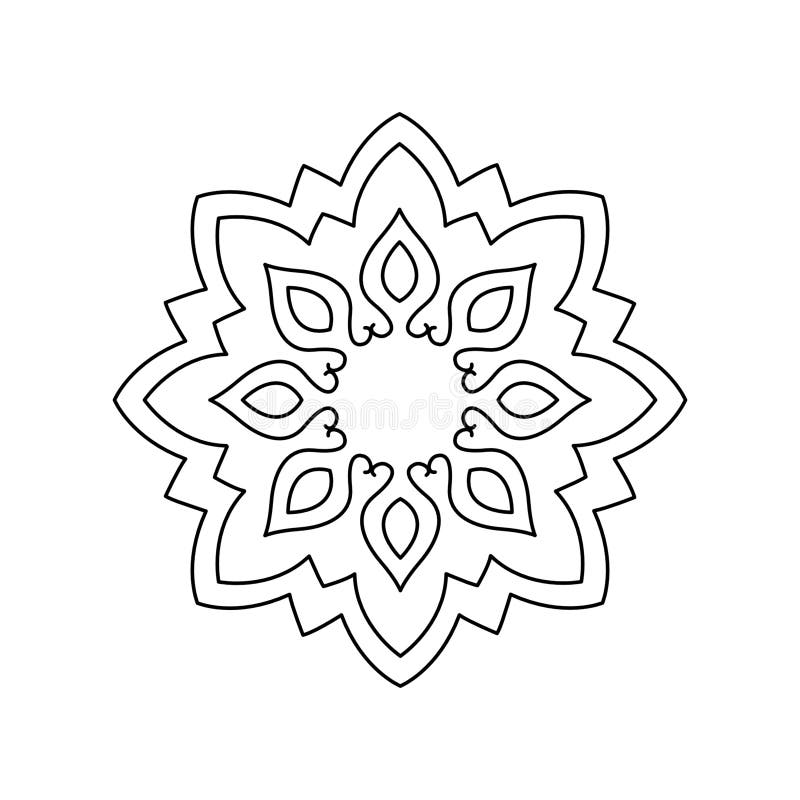 Simple Mandala Art Black White Vector Stock Vector Illustration of