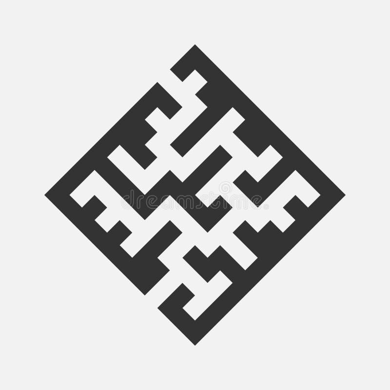Simple maze or labyrinth icon or symbol vector illustration
