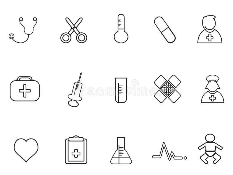 Simple medical outline icon royalty free illustration