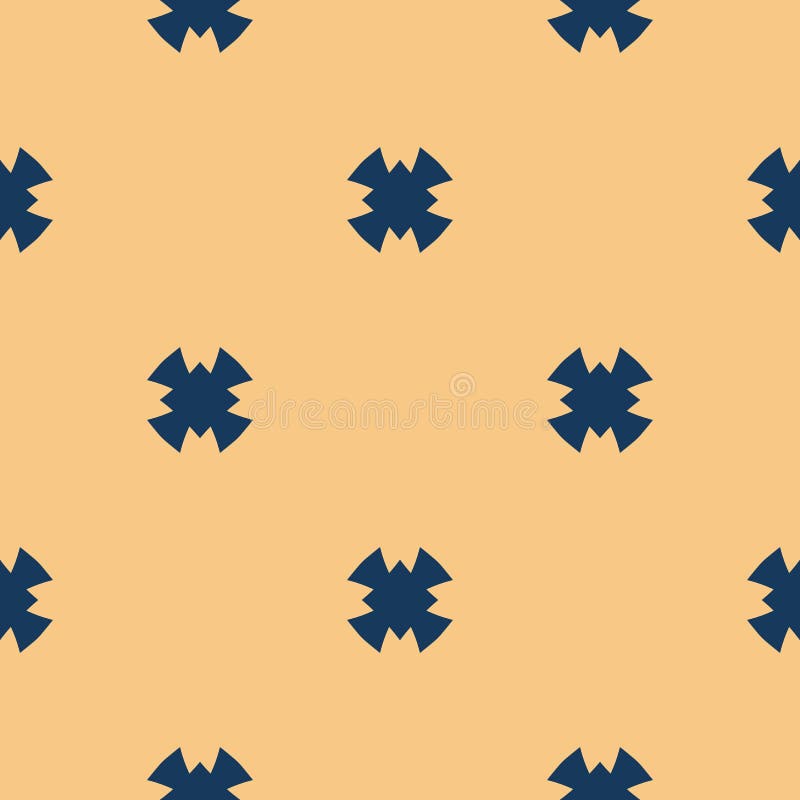 Simple minimal vector seamless pattern. Dark blue and yellow ornament texture.