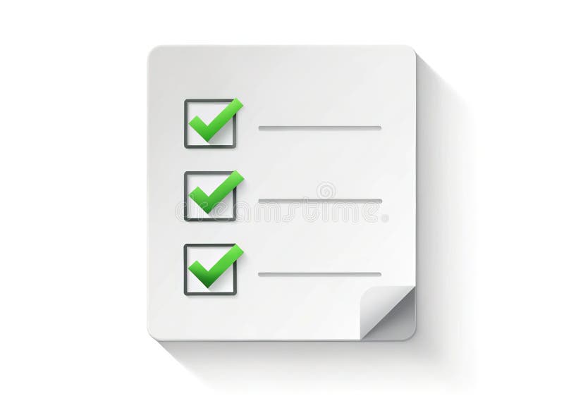 Simple Minimalist White Paper Checklist A Visual Guide to Identifying NonRobot Tasks stock illustration