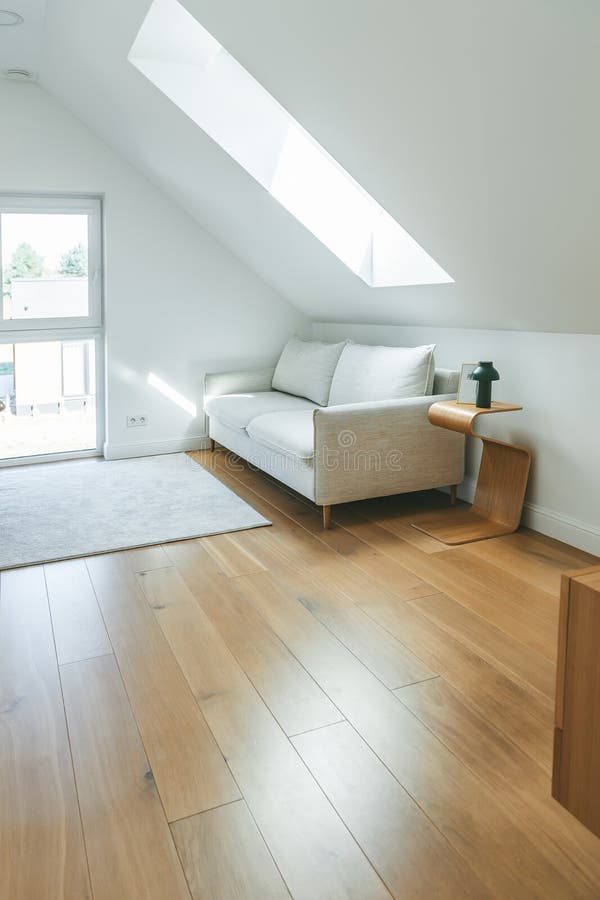 Minimalistic White Guest Room with Couch Stock Image Image of house