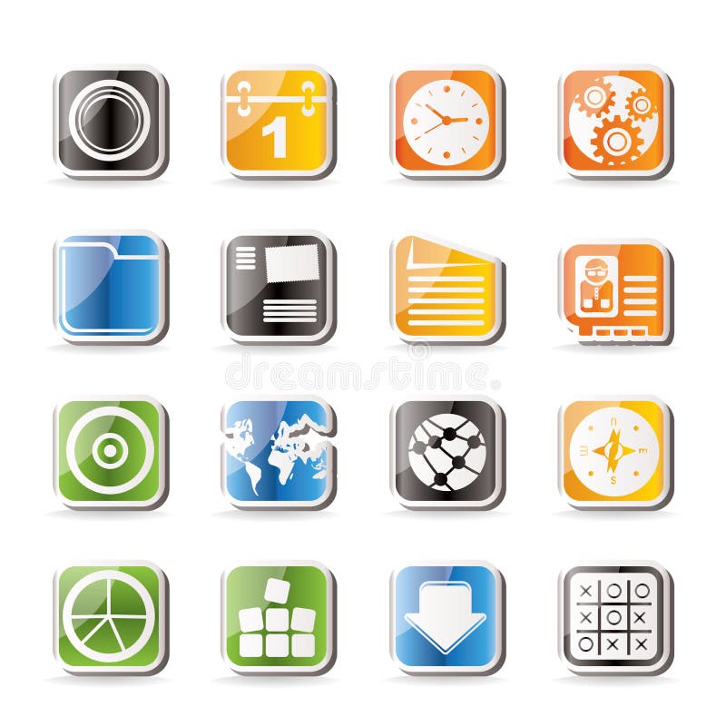 Simple Mobile Phone, Computer and Internet Icons