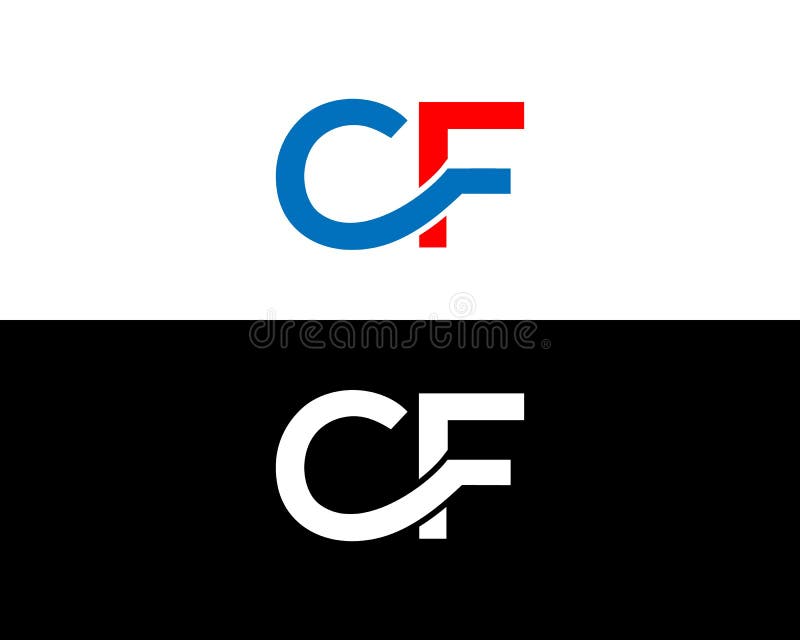 Simple Modern CF Letter Logo vector illustration