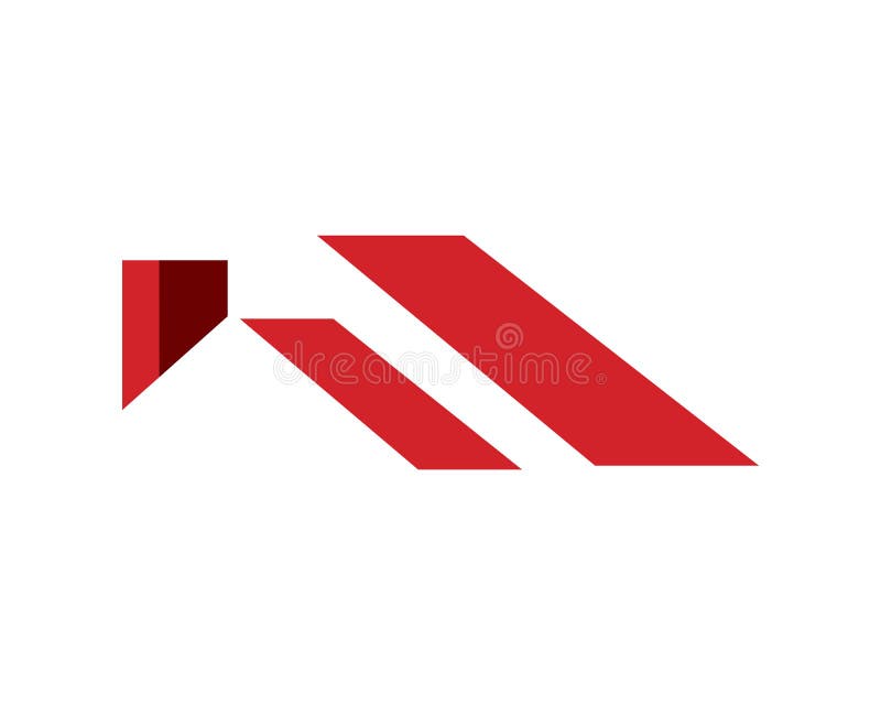 Simple Modern Real Estate Symbol Visualized with Red Color Stock Vector