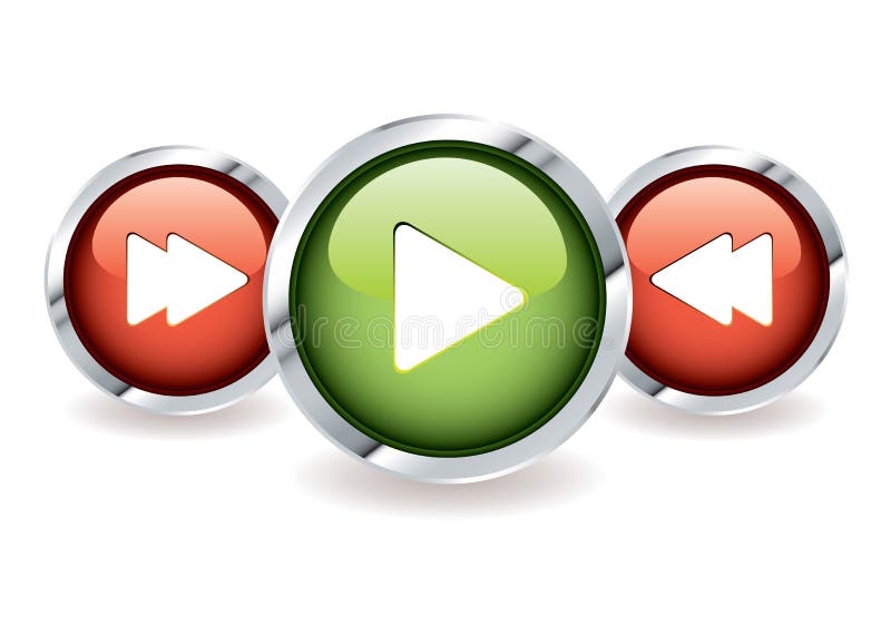 Simple music controls stock illustration