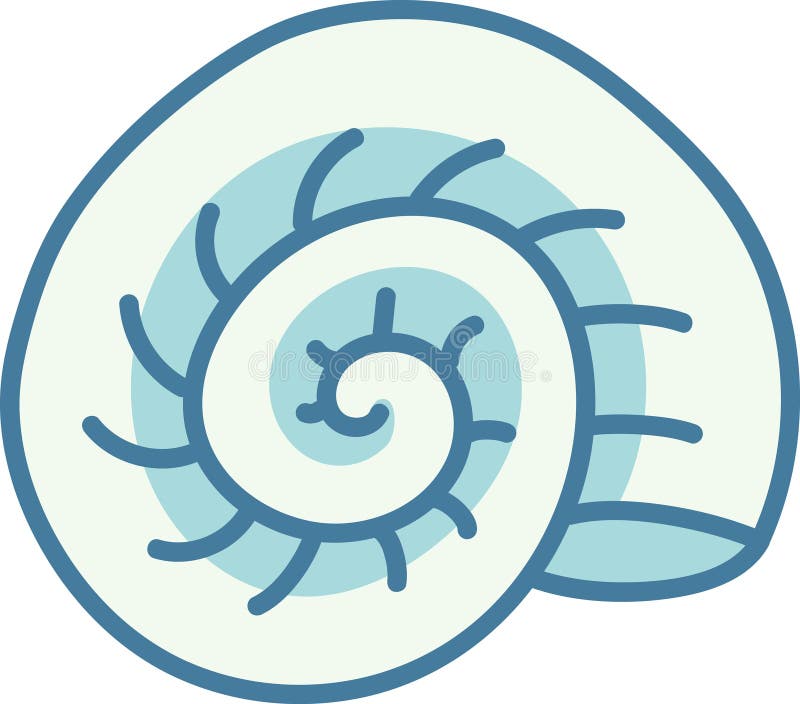 Simple Nautilus Shell Drawing royalty free illustration