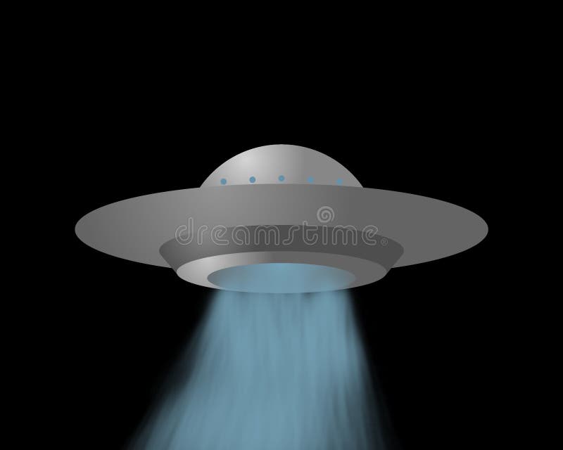 Ufo Alien Spaceship Isolated on Black Background Stock Image - Illustration  of beauty, background: 156305521