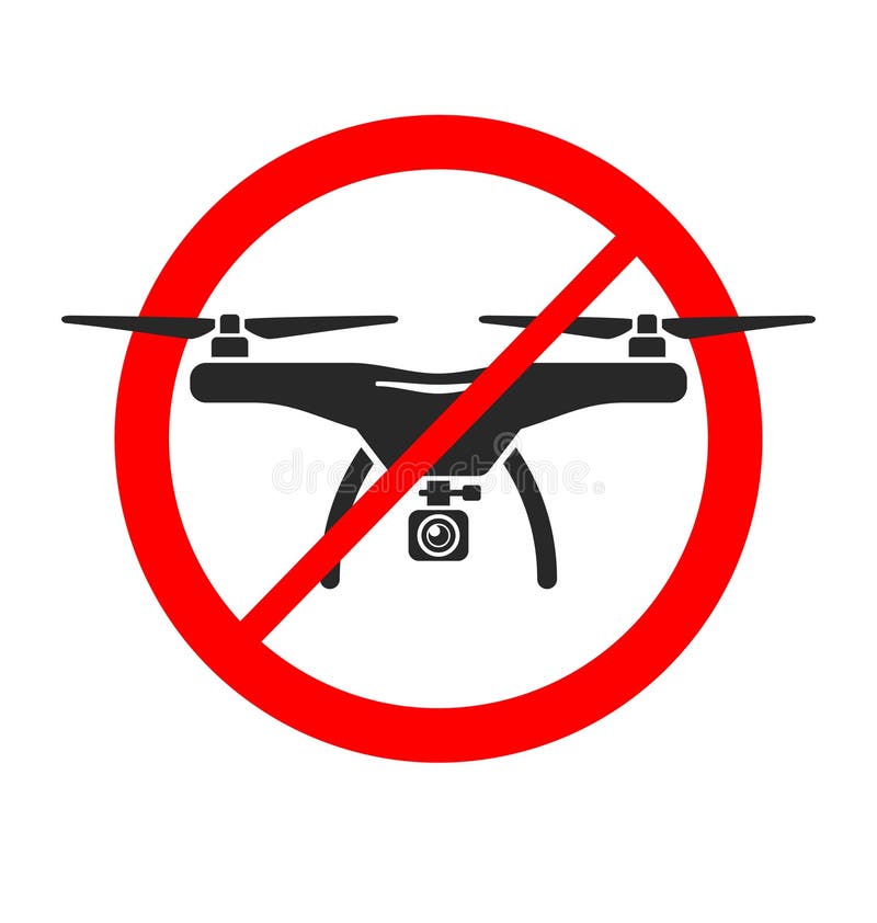 Simple no drone icon silhouette stock illustration