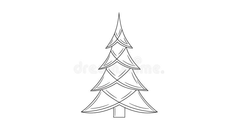 Simple Stylized Christmas Tree Outline Stock Illustrations 1 929