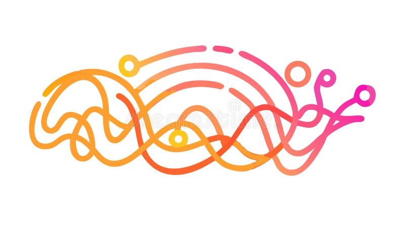 Simple outline icon wavy line, representing sound frequency abstract art , vector design Generative AI vector illustration