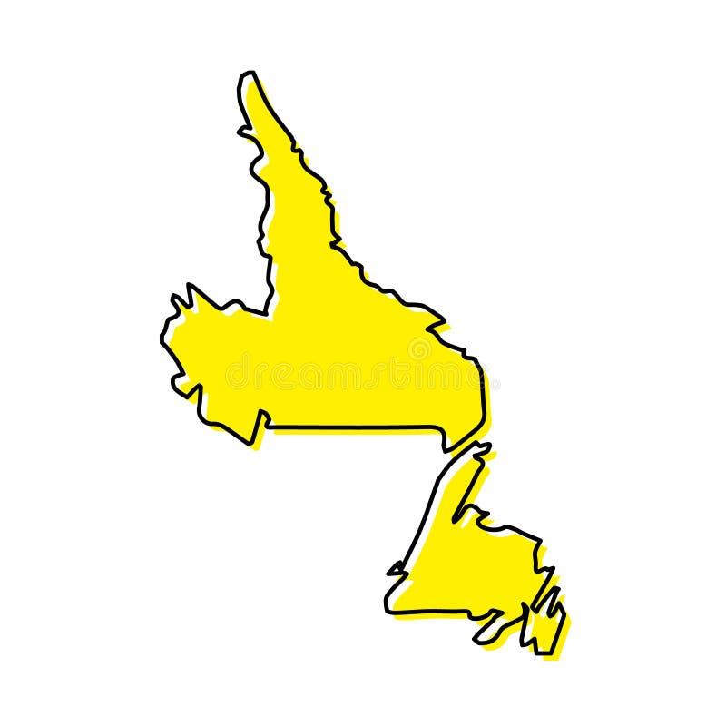 Simple Outline Map of Newfoundland and Labrador is a Province of Stock