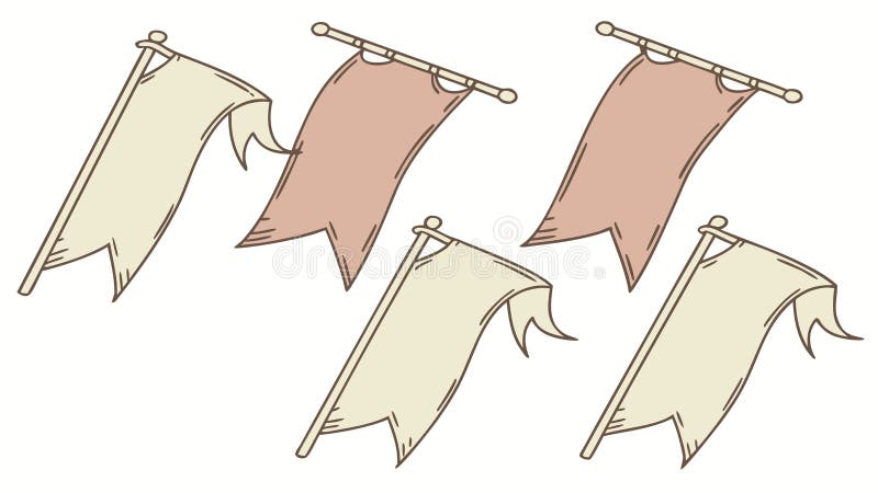 Simple Pennant Flags, Decorative Garland, vector design Generative AI stock illustration