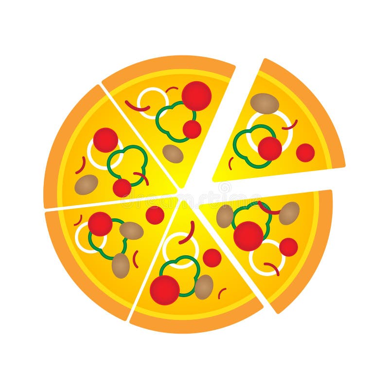 Simple Pizza Cartoon Vector Illustration Design. Stock Vector -  Illustration of dinner, drawing: 176361534