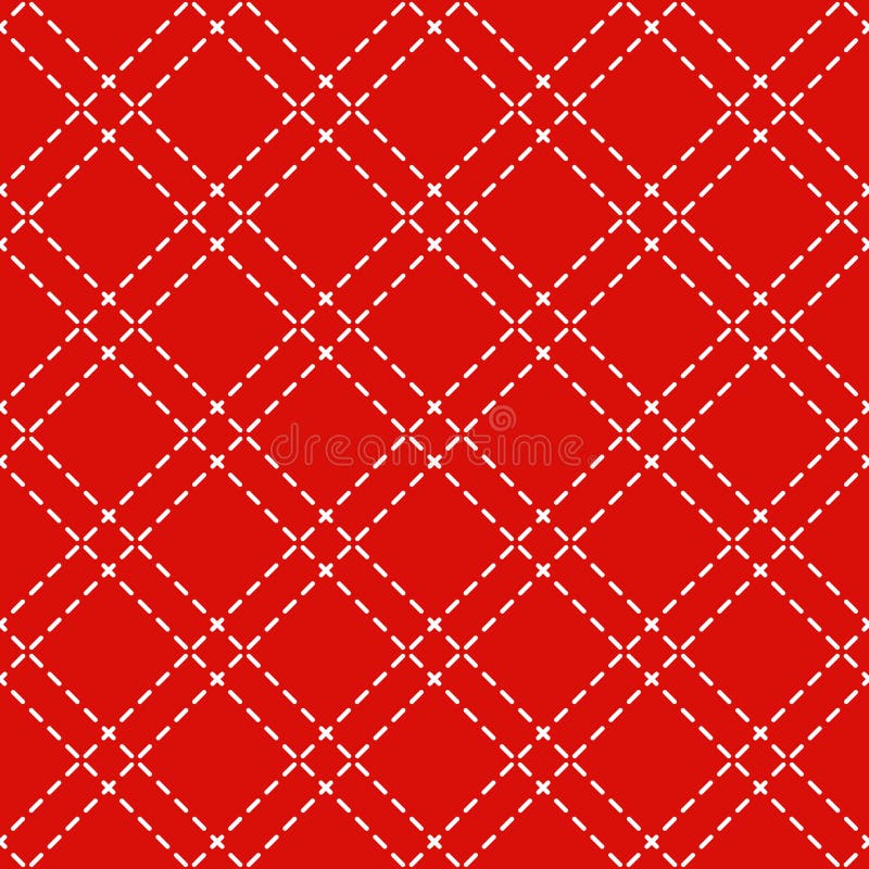 Simple Plaid Dashed Stripe Line Rhombus Seamless pattern Background Wallpaper with Red Monochrome color