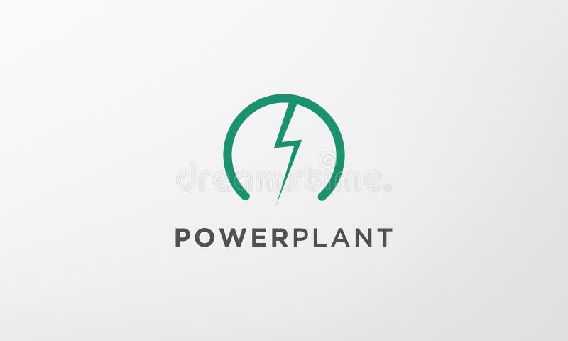 Simple power lightning logo in modern style vector illustration