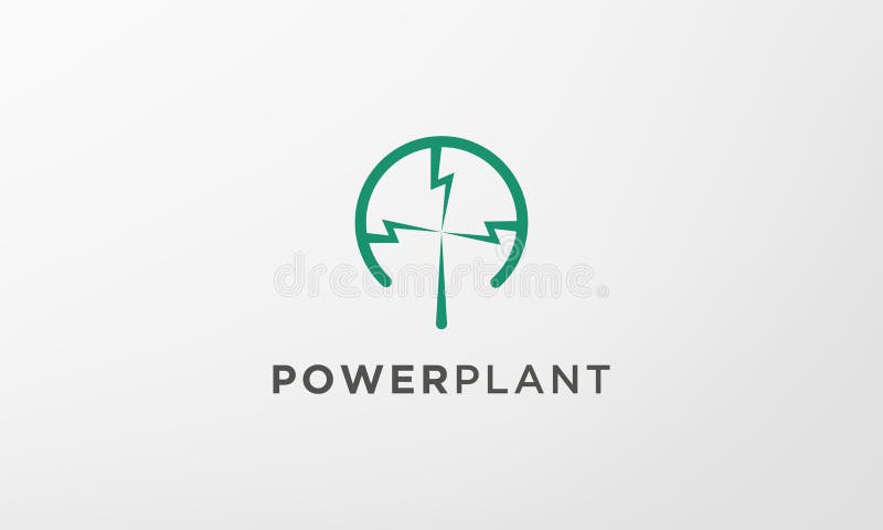 Simple power lightning logo in modern style royalty free illustration