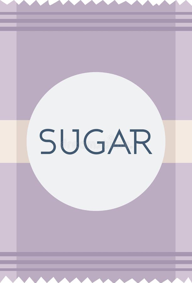 Simple Purple Sugar Packet Design Vector stock illustration