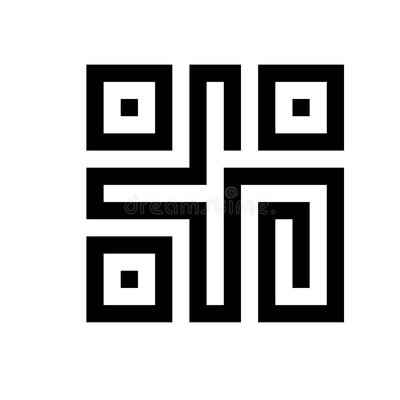 Simple qr code sign icon stock vector. Illustration of matrix 