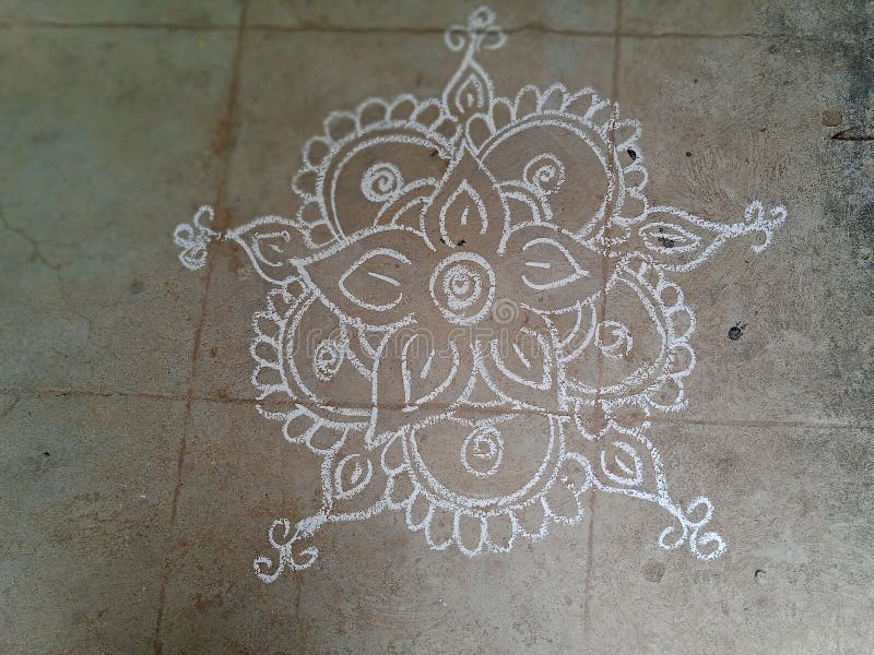 Simple Rangoli Flower Designs Art Stock Photo Image of rangoli