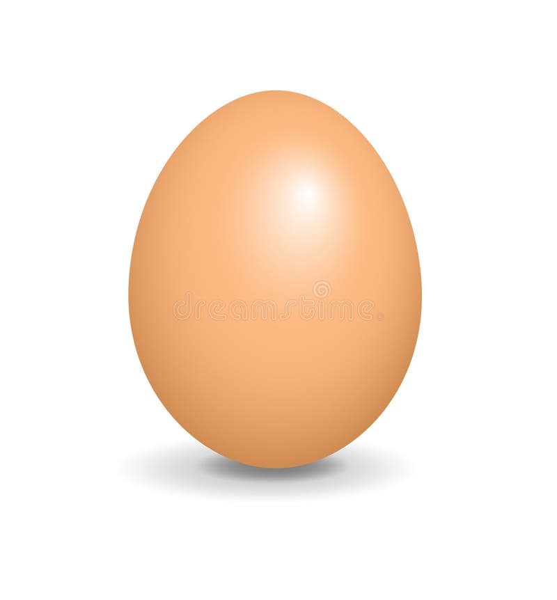 Simple realistic brown egg, vector illustration