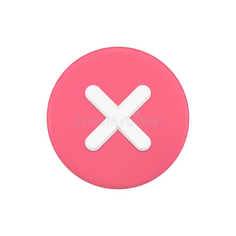 Simple red 3d cross icon button vector illustration royalty free illustration
