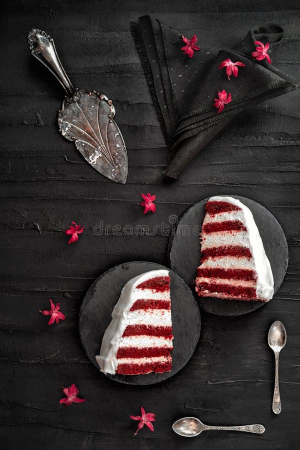 Simple red velvet cake royalty free stock photos